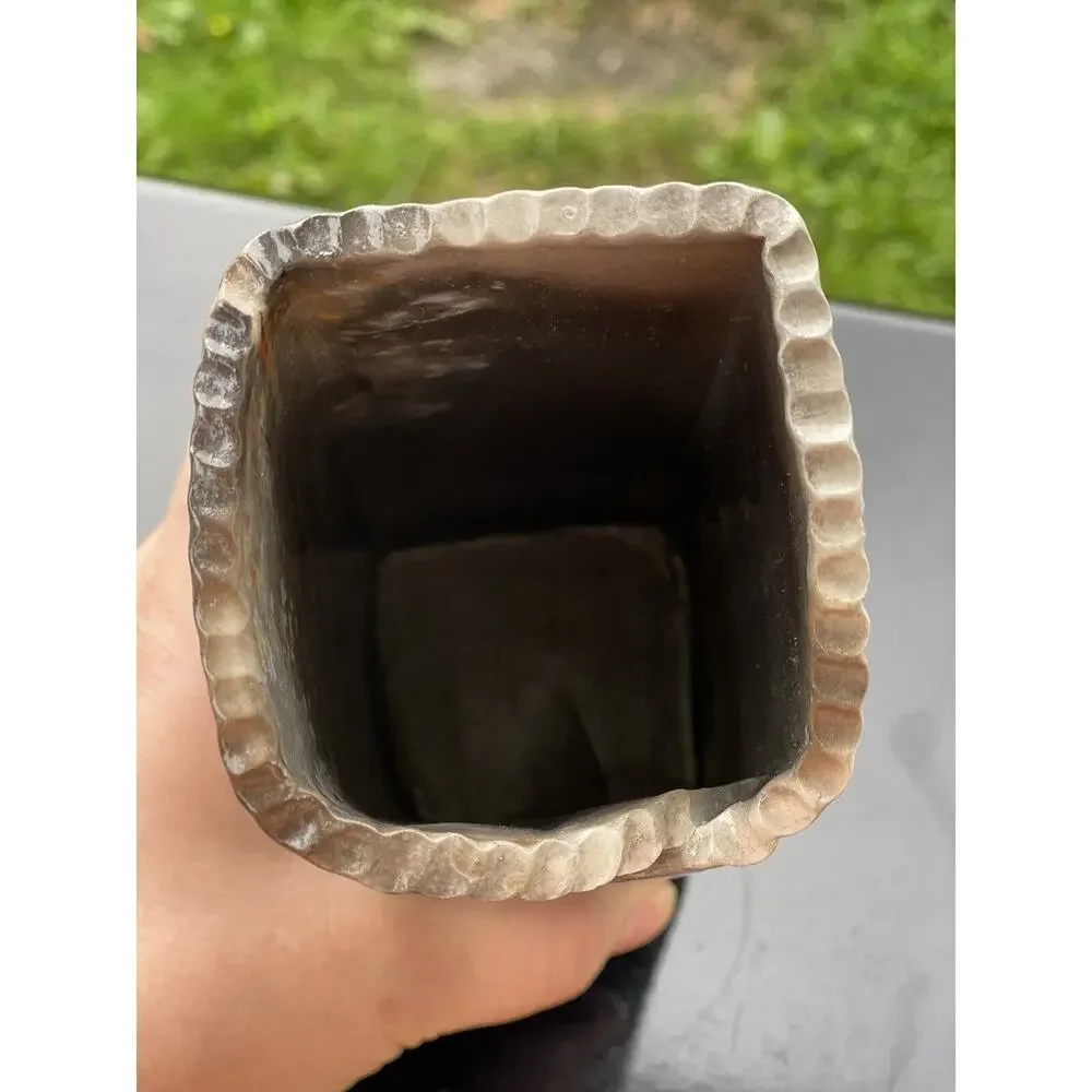 Vintage Cynthus Stoneware Wrap Square Vase 8